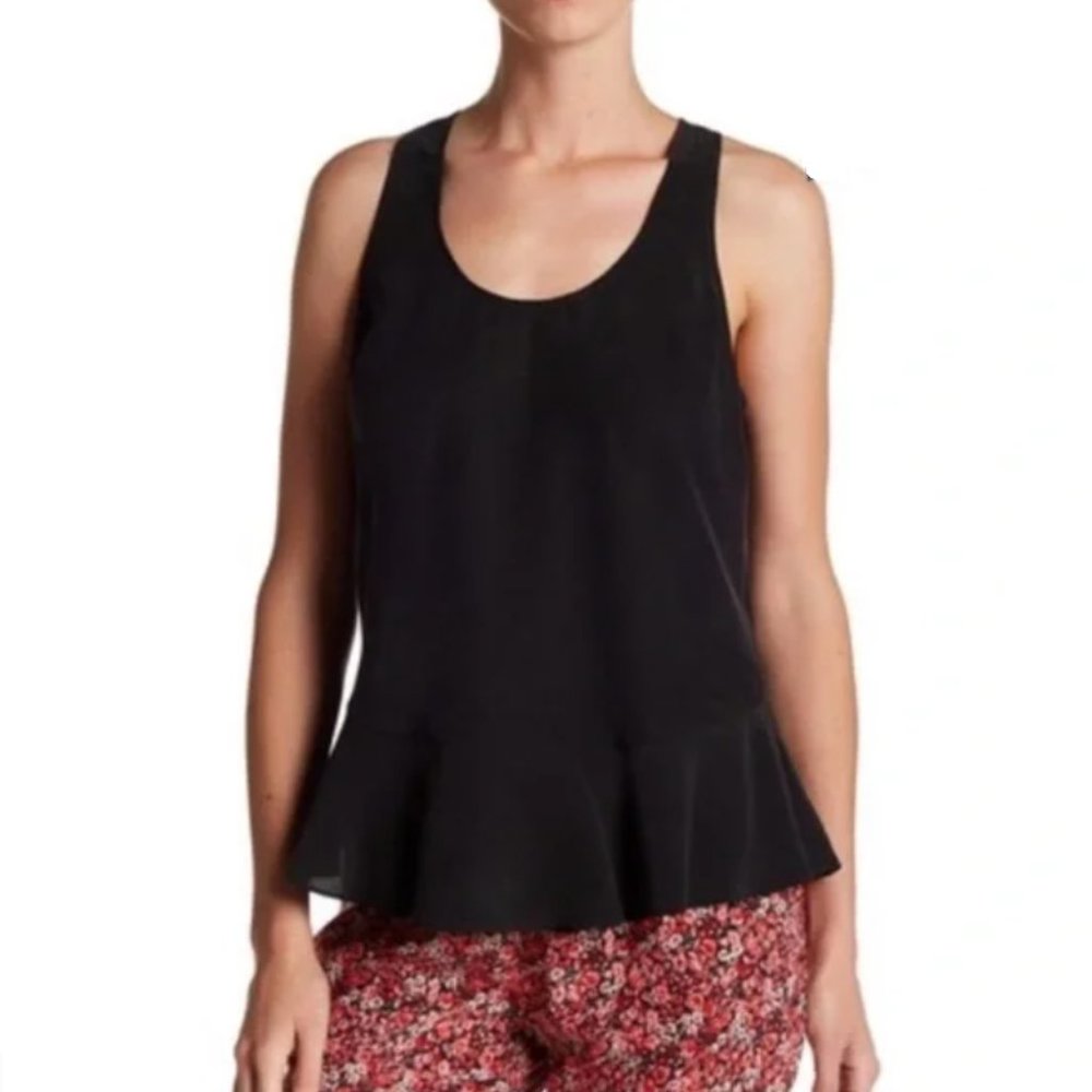 Joie Silk Ruffle Tank Top Women Size M